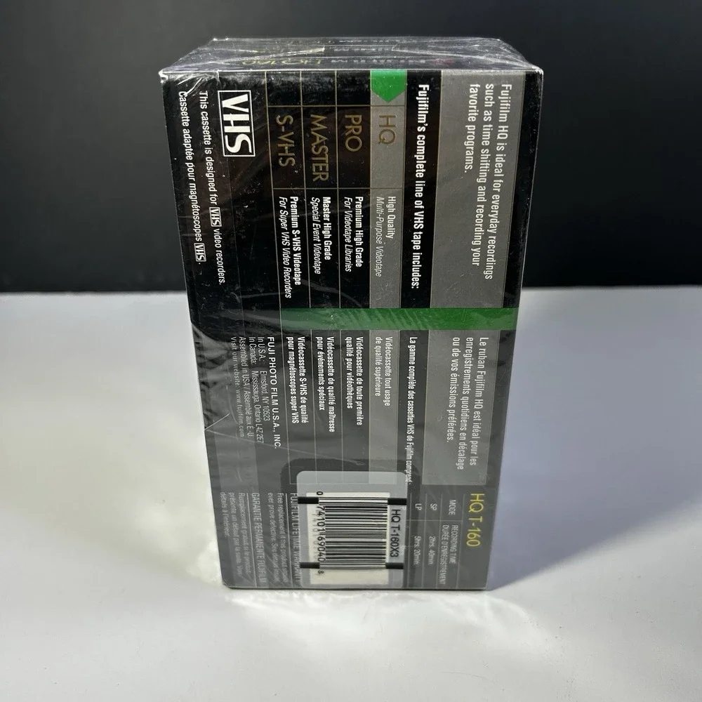 Fuji HQ 160 VHS High Quality 8 Hour Blank Video Cassette Tapes 3 Pack NEW Sealed